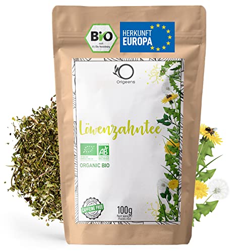 ORIGEENS BIO LÖWENZAHN TEE 100g | Löwenzahntee Bio, Detox und Diuretischer Kräutertee | Getrocknete Löwenzahnblätter - ​​Dandelion tea