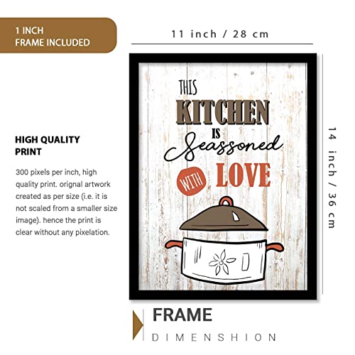 Image of kotart Engineered Wood Photo Frames For Kitchen And Restaurant Wall Decoration - Food Quotes Decor Poster With Frame (10 Inch X 13 Inch, Multi) (Art 2, Small)