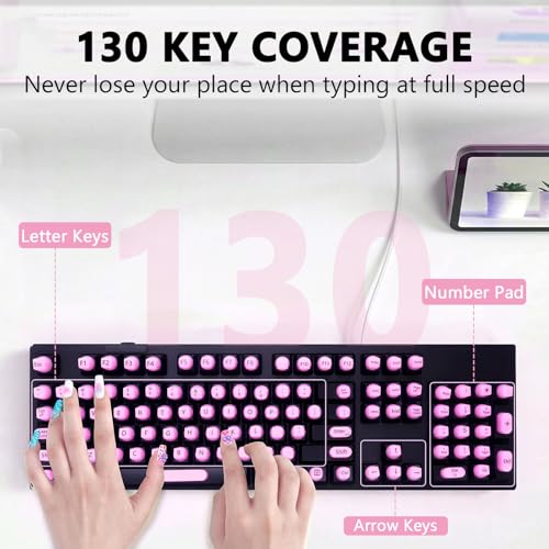130 adhesivos para teclado ergonómicos para uñas largas miniatura 6