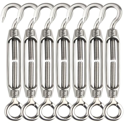 BOUBONI Turnbuckle Wire Tensioner M4 Eye Stainless Steel Hook Outdoor Hanging Tensioners Rope Tension Heavy Duty (7)