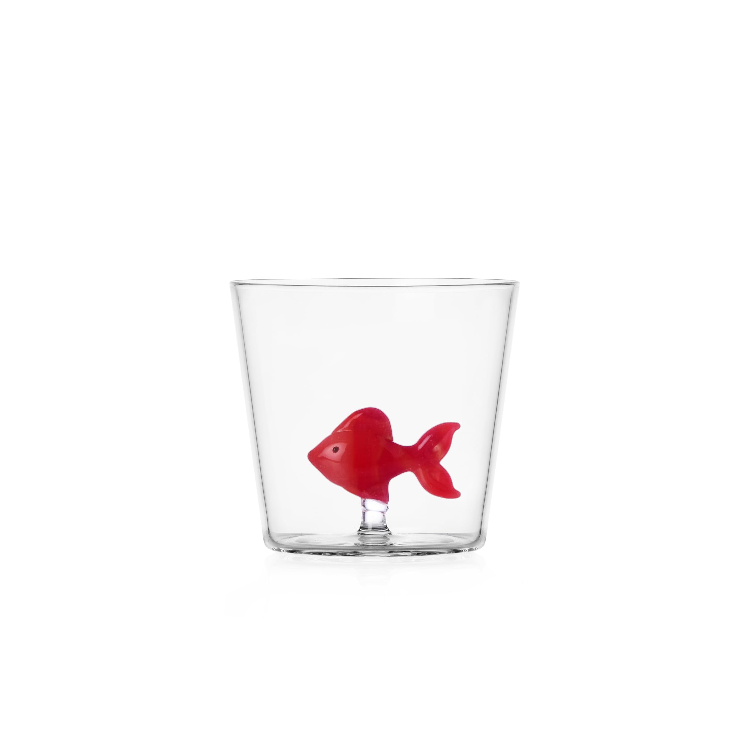 Ichendorf Milano Animal Farm Collection Red Fish Tumbler, 30 cl, Borosilicate Glass, Handmade