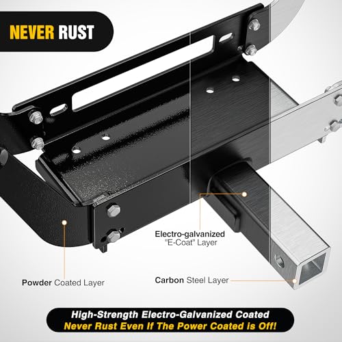 Image of Nilight Winch Cradle Universal Mount Plate 10 x 4 1 /2 inch Winch Bracket Winch Mounting 2 Inch Receiver Hitch 8000-13,000 Lb Capacity Recovery Winches Foldable