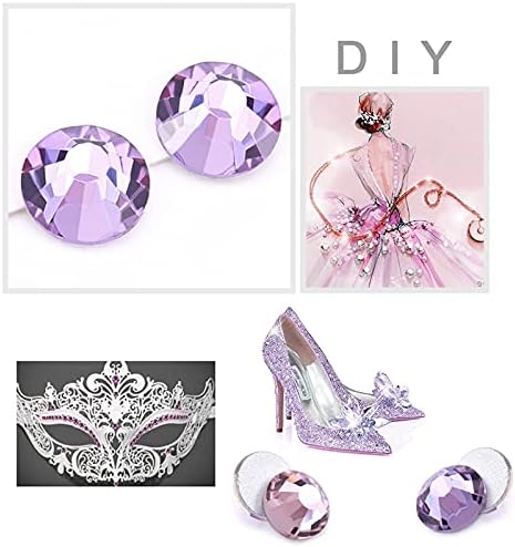 1440Pcs/Pack Ss20 4.8-5.0Mm Crystal Amethyst Color with Glue On Flatback M-Foild Non-Hotfix Faceted Rhinestone