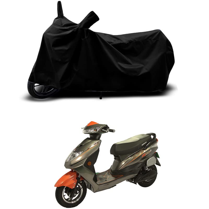 Image of 100% Scratchproof /UV-Rays /Heat Protection /Birds Dropping /Water Resistant /Dust Proof /Waterproof /Full Bike Scooty Two Wheeler Body Cover Compatible for Okinawa Ridge 100 All Varients[Black]