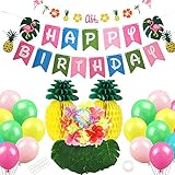 【Ideal para todas las ocasiones】 Estos artículos para fiestas se pueden decorar en paredes de fiesta, ventanas, árboles y mesas, ideales para decorar fiestas de cumpleaños de verano para niños. La decoración de verano tropical convierte a sus hijos en una fiesta de verano especial e inolvidable.