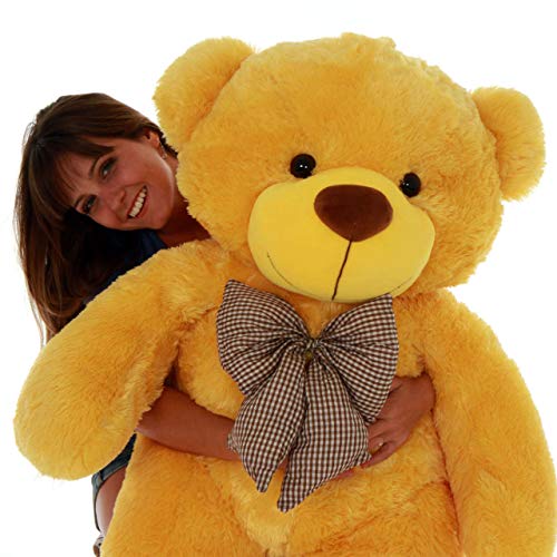 Image of Real Giant Teddy Bear, 7 Feet Tall Yellow Teddy Bear, 84 Inches Soft Toys (with 30cm Heart Free) (7 Feet, Yellow)