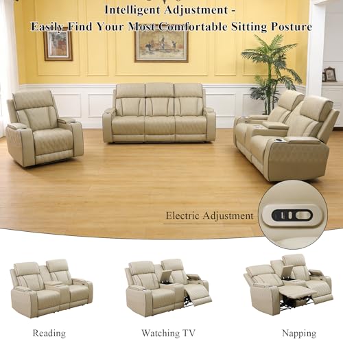 Luxury leather sofa set