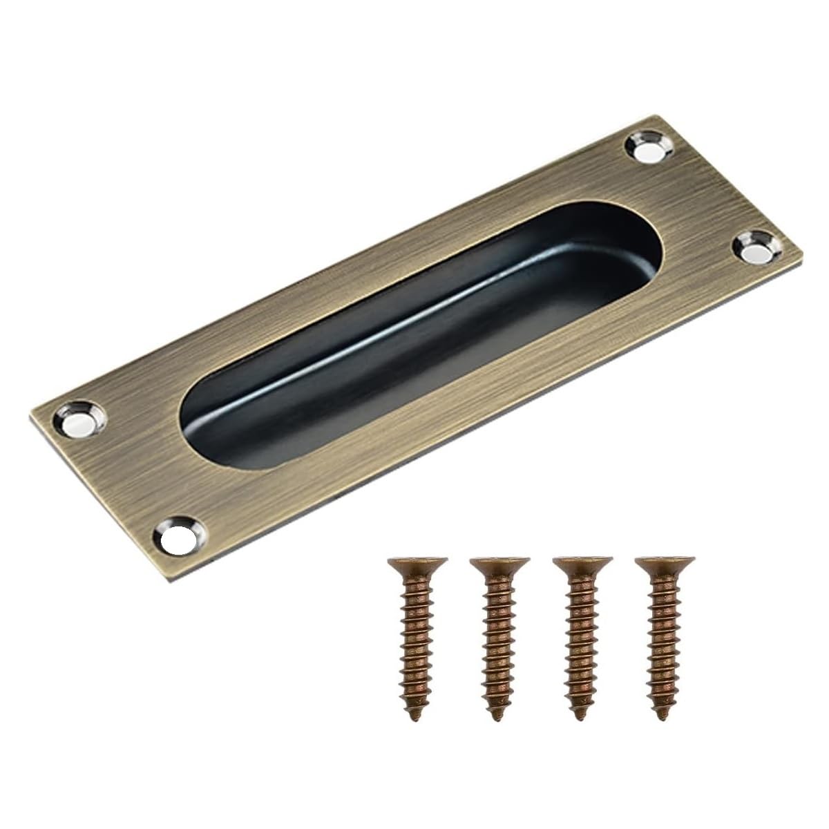 Mijunhd Bronze 120*40Mm Rectangle Recessed Flush Door Handles Stainless Steel Cabinet & Furniture Door Pulls Bronze 120 * 40Mm Rectangle Rectangle Handles/Pulls For Interior & Closet Doors