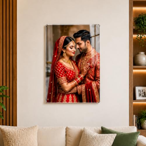 Image of Personalized Acrylic Photo Frame | Premium Crystal Clear Acrylic with HD UV Print | Custom Picture Frame for Home Decor, Wedding, Anniversary, Birthday & Gift Purposes (15x10)