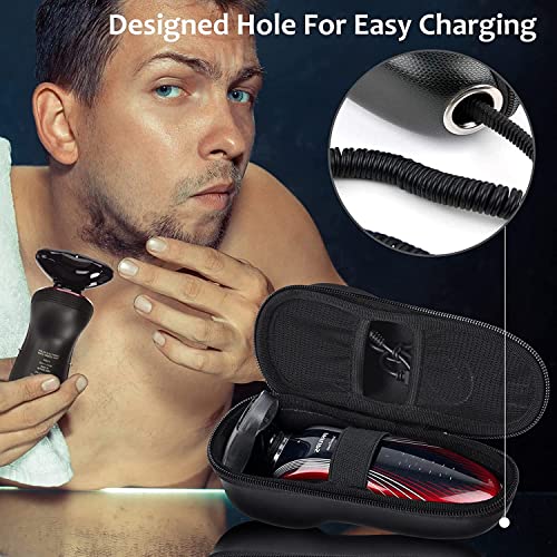 Image of M.G.R.J Ethylene Vinyl Acetate (EVA) Portable Carrying Case Cover For Philips Cordless Electric Shaver S3122 /55 /S1121 /45 / Braun Electric Shaver Series 5 50-M1200S /Series 6 60N1000S (Black)