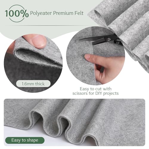 Image of 36 inch Wide Soft Felt Fabric by the Yard, 1.6mm Thick Durable & Flexible Craft Felt for Sewing, DIY Arts, Crafts and Decorations (Dark Gray, 2 /3Y)