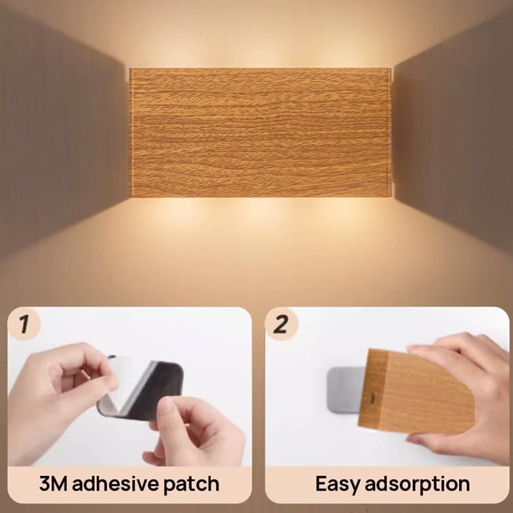 Mini lampka nocna, ultracienka metalowa lampa z przełącznikiem dotykowym, lampa LED, lampa ścienna z pilotem zdalnego sterowania, oświetlenie w górę i w dół