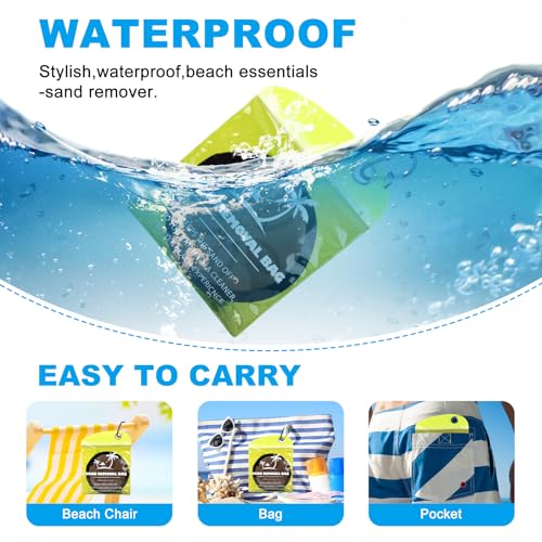 Image of Beach Sand Remover Pouch, Waterless Reusable Sand Eraser Wipe for Beach Travel