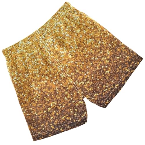Pigsaly Boys Swim Trunks Yellow Gradient Flashing Gold Glitter Boys Board Shorts Swimsuit Swimwear Summer Bathing Suit S2