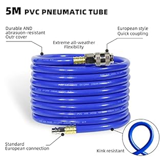 CCLIFE 1/4" Tubo aria compressa 5m tubo compressore 20bar attacco rapido diametro interno 6mm tubo compressore aria