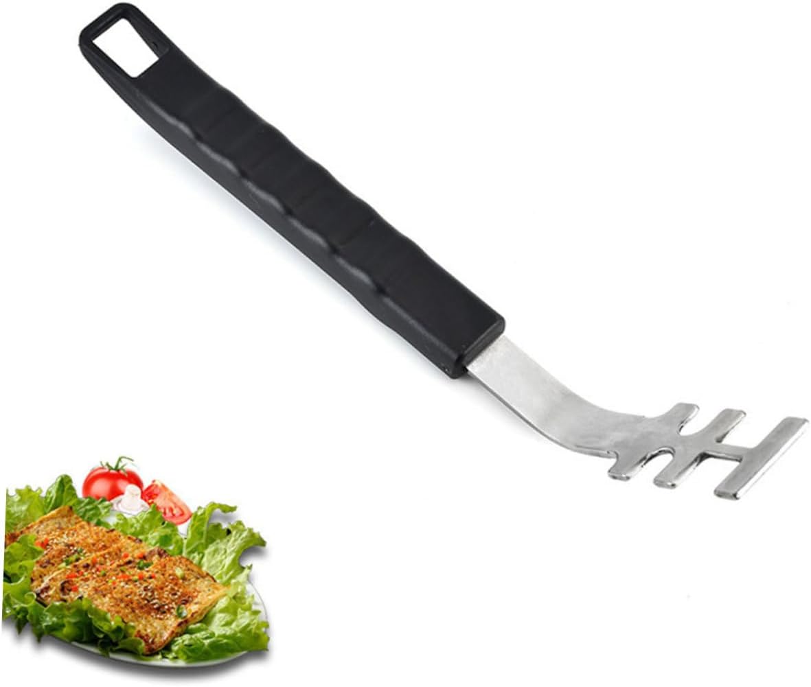 Gatuida 3pcs Stainless Steel Grill Grate Lifters Non- Bbq Grilling Tool for Safe Handling of Hot Foods for Outdoor Barbecues and Camping Trips