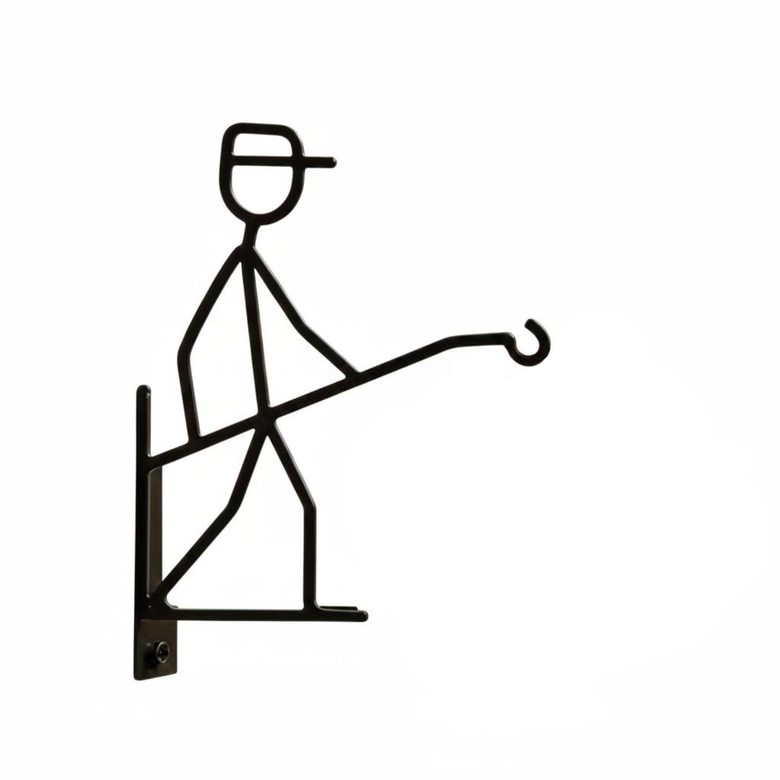 Artistic Design Fisherman Plant Hook Strong Support Stick Figure Wall Hanger Heavy Duty Decorative Metal Bracket for Home Decorators, Gardeners, Balcony, Patio, Garden, Yard, C-image-29