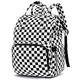 Xunteny Checkered Women Laptop Backpack, College School Backpack Bookbag 15.6 Inch Computer Backpacks for Work Business Travel