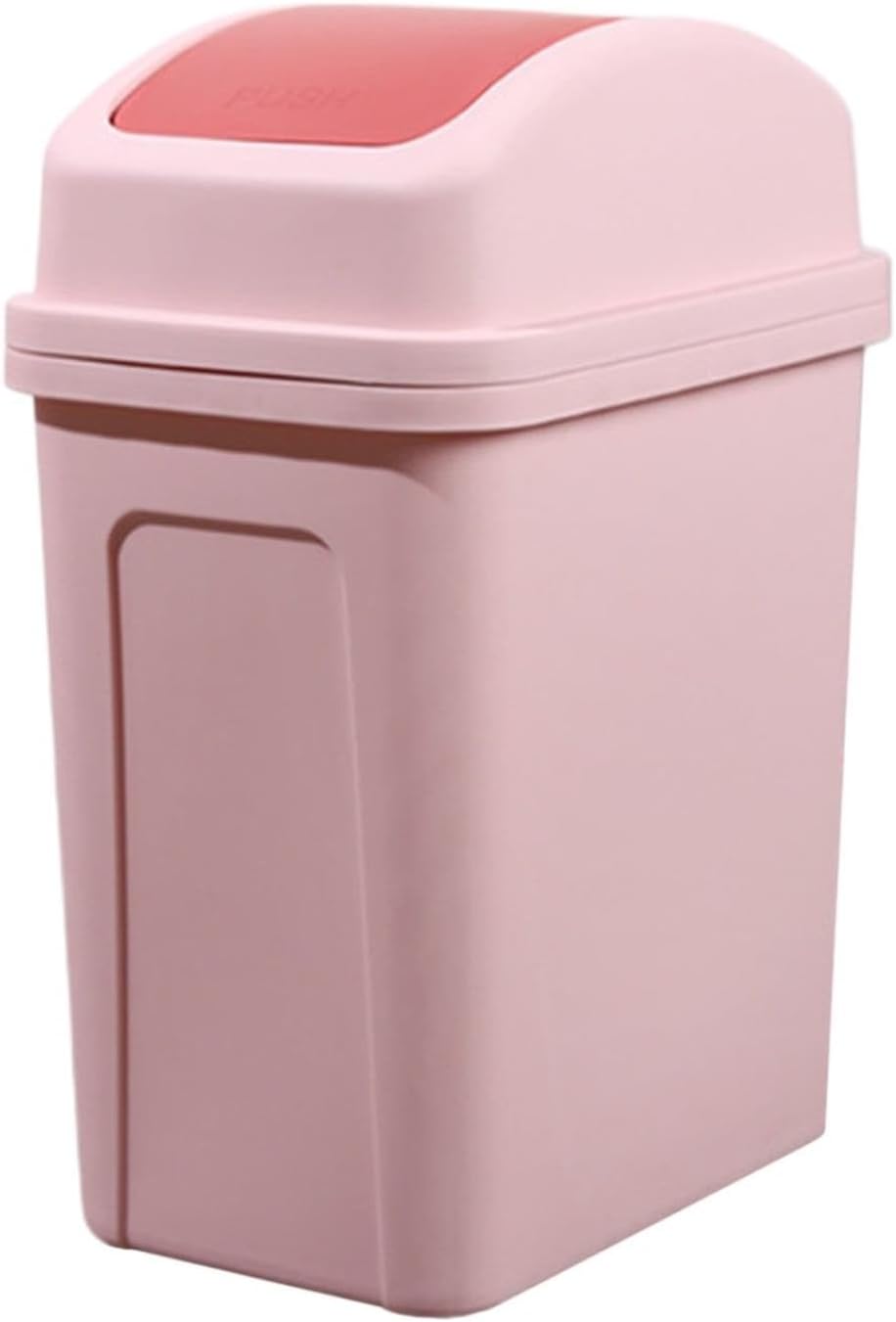 Kitchen Trash Can, Plastic Swing Top Garbage Can, Multifunction Creative Kitchen Trash Can with Lid for Office, Living Room, Kitchen, Bedroom, Dining Room (Pink)