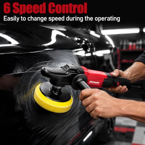 Image of AOBEN Car Buffer Polisher,Rotary polisher,1600W Car Polisher Waxer with 6 Variable Speed,4 Polishing Pads,Detachable Handle for Car Polishing and Waxing