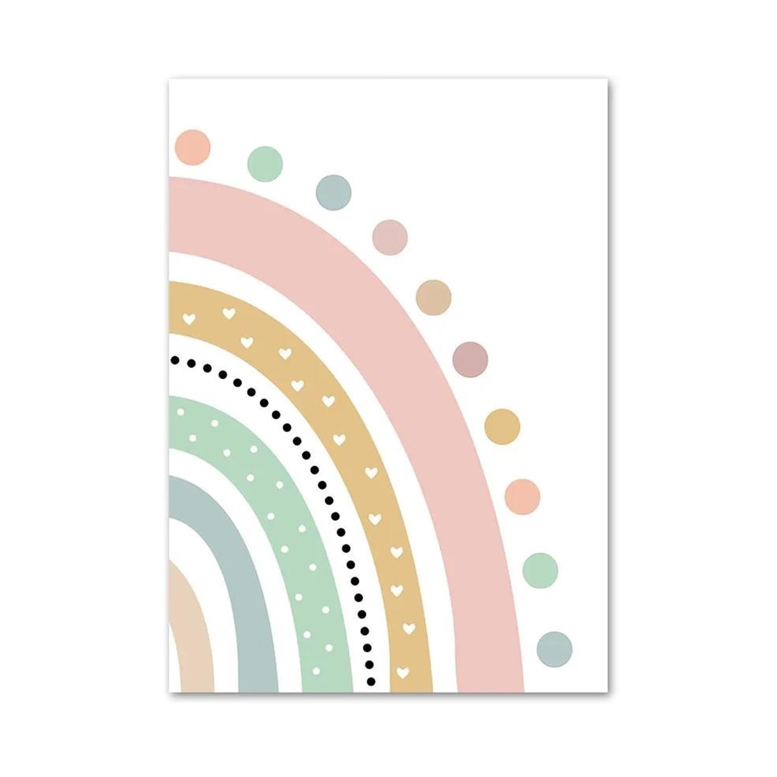 Xenite D Wall Art Canvas Prints Pink Mountain Sun Rainbow Bohemian Nursery Nordic Posters No Frame Wall Art Canvas Painting Pictures For Kids Room(,50X70cm)
