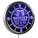 ncp-tm-b Home Bar Personalized Your Name Bar Pub Kitchen Sign Neon LED Wall Clock Blue