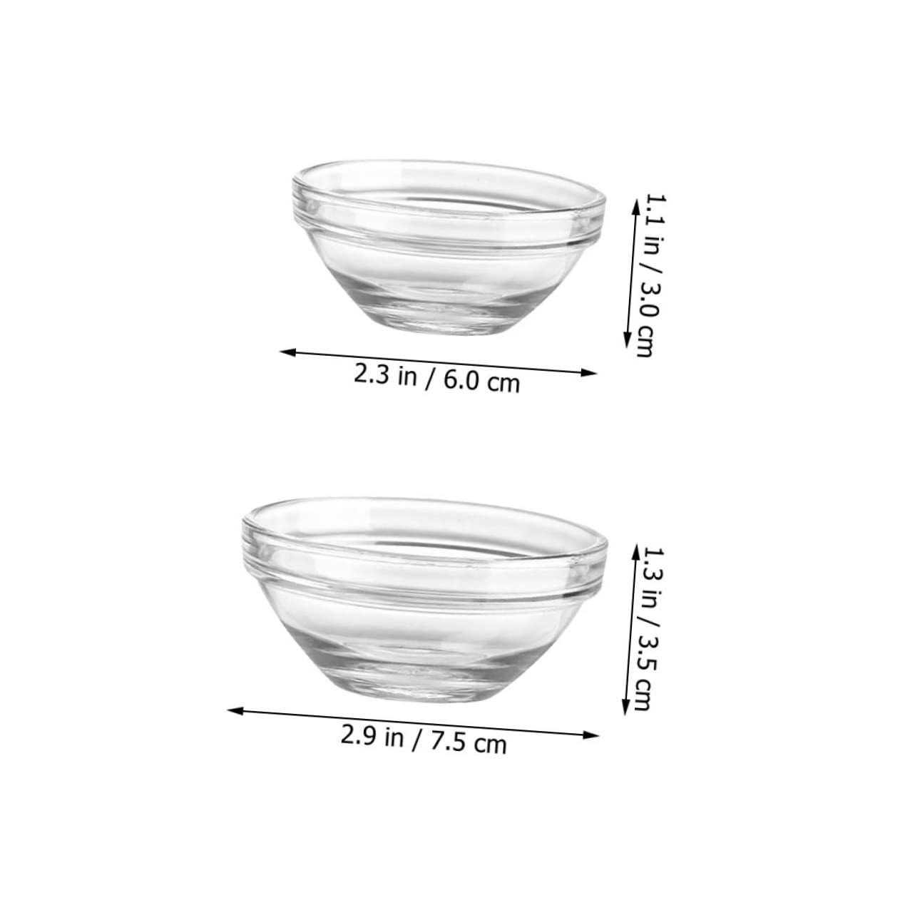 Luxshiny Ciotole di Vetro Rotonde 12 Pezzi per Casa e Cucina