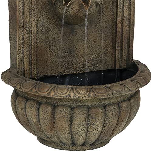 Sunnydaze Florence 27-Inch Polystone Outdoor Wall Water Fountain - Electric Submersible Pump - Florentine Stone Finish by Sunnydaze Decor - Image 5
