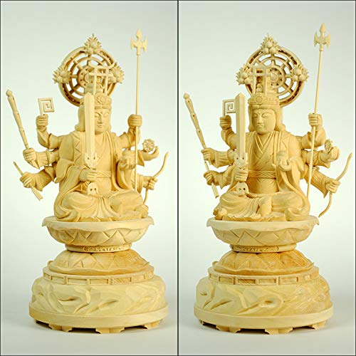 Amazon | 仏縁堂ブランド：八臂弁才天(弁財天）・総桧3.0寸 | 仏縁堂