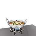 Shri & Sam Stainless Steel Heavy Weight Hammered Kadhai, 2.5 mm,20 cm, 1.1 Kg, 1.5 Litre