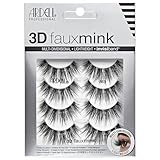 Ardell 3D Faux Mink Lashes 863 - Multi-Dimensional False Eyelashes Natural Look Strip Wispy Lashes, 4 Pairs