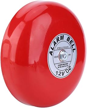 Fire Alarm Bell, CB-6B 95dB Electric Alarm Bell 150mm / 5.9in Ringing Bell Security Alarm Bell for School Home Factory Loud Doorbell Alarm Multi Purpose Bell(DC 12V)