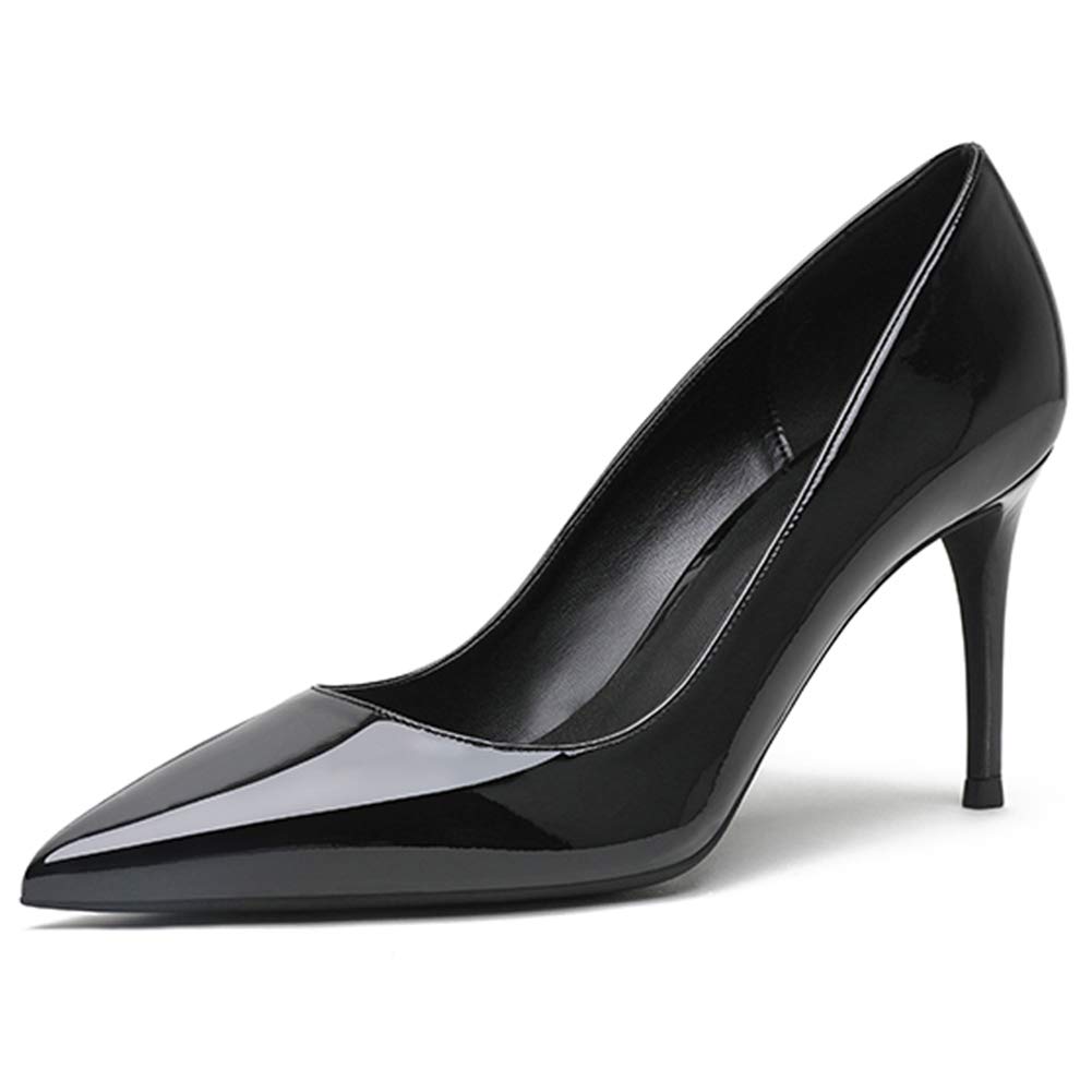 Womens Pointed Toe Stilettos High Heels Comfort Slip On Patent