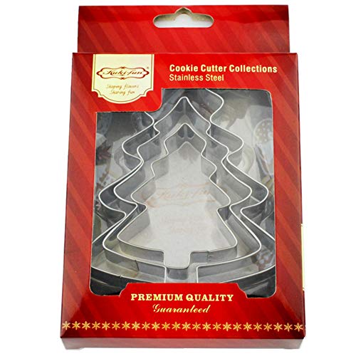 Kanntie Cookie Cutter Set - 3 Piece Assorted Szie– Premium Stainless Steel(Tree) #TOP3