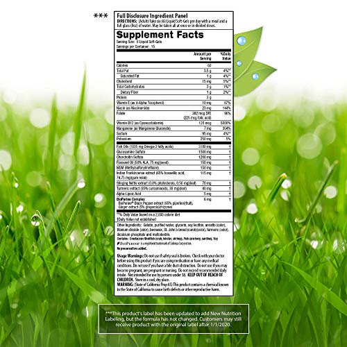 Irwin Naturals 3-In-1 Joint Formula - Powerful Joint Support Supplement With Glucosamine, Chondroitin, Turmeric & Boswellia - 90 Liquid Softgels #TOP1
