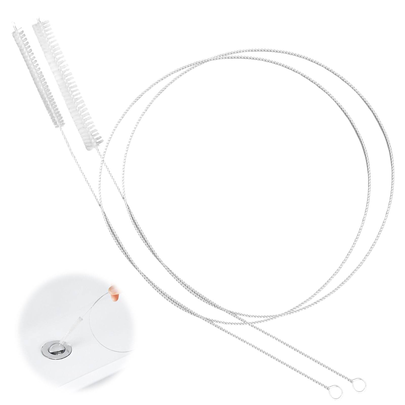 Lunga Spazzola Flessibile 100cm, 2 Pezzi Spazzole Resistenti e Facili da Usare, Spazzola Multifunzione per Pulire Bottiglie, Tubi, Provetti, Teste, Fessure e Aperture Strette