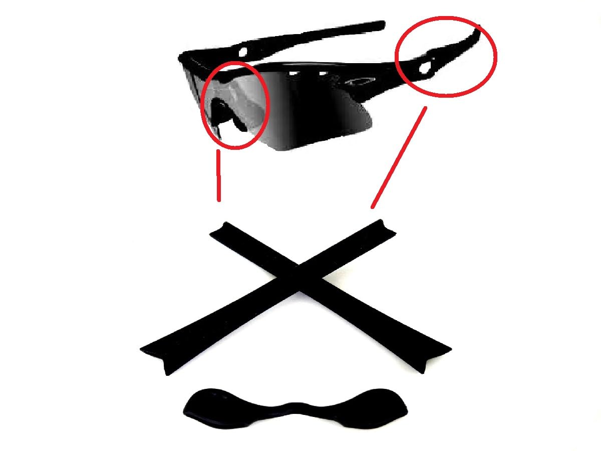 Galaxy Nose Pads & Earsocks Rubber Kits Compatible For Oakley Radar Path Black Color