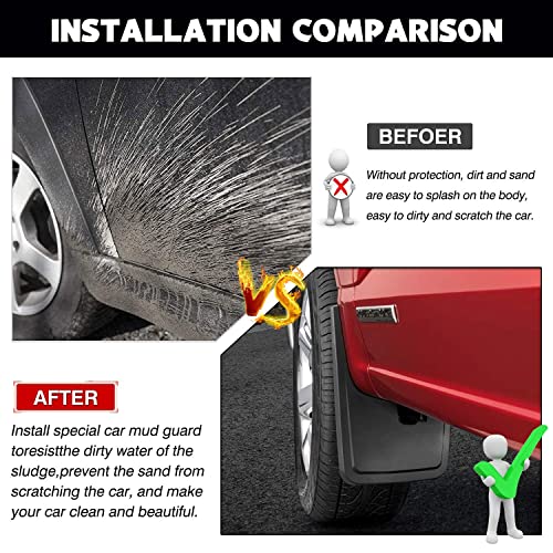 Image of Autorder Mud Flpas Splash Guards for Ford F-150 F150 2021 2022 2023 2024 2025 Accessories Mudflap Fender Flares Front and Rear Mud Guard Set 4PCS (Only for Trucks Without Fender Flares)