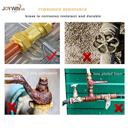 Joywayus Brass Hose Barb Fitting 5/8 Barb x 3/8 NPT Male Water Fuel Air(Pack of 5)