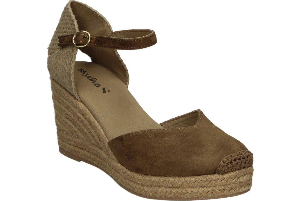 Skydiva Espadrillas con zeppa Aesthetic + da donna - iute da sparto, con fibbia - Espadrilles con zeppa alta e confortevole, eleganti e versatili