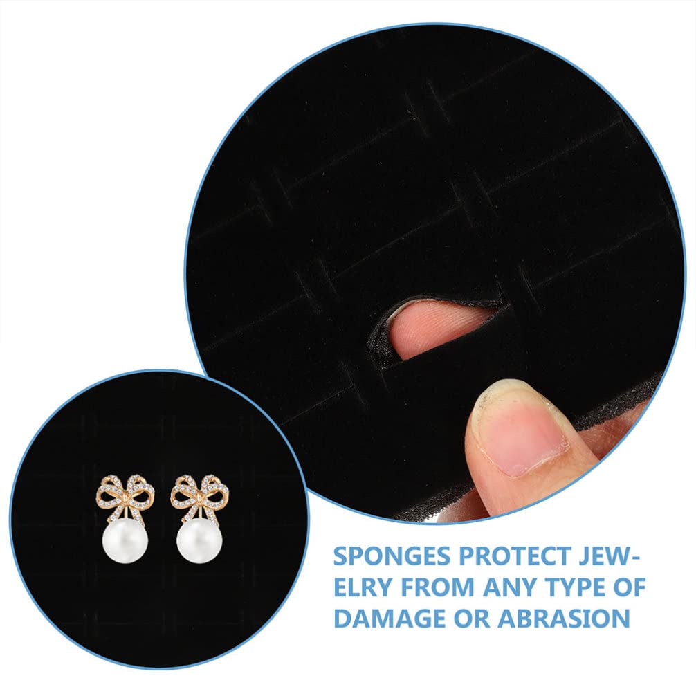 DOITOOL Lot De 5 Plateaux De Présentation en Velours Noir Plateau De Présentation De Bijoux Coussinets en Mousse pour Vitrine De Bijoux Présentoirs De Rangement (11 X 7)