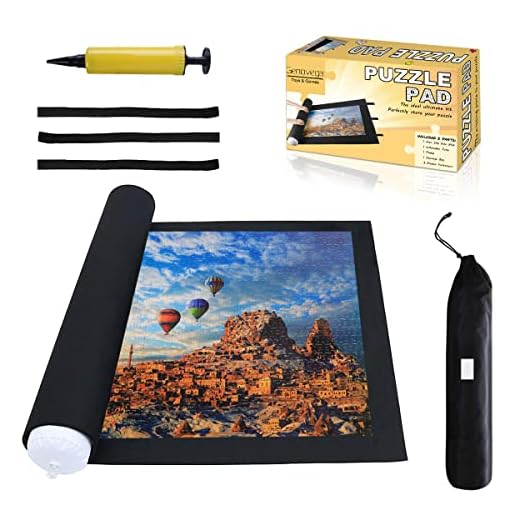 Jigsaw Puzzle Mat Roll Up - Saver Large Puzzles Board for Adults Kids 300 500 1000 1500 2000 Pieces, Storage and Transport Premium Pump Puzzle Glue Puzzles Felt Mat Inflatable Tube