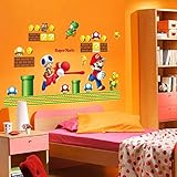 Instrucciones de uso: Las pegatinas de pared de Super Mario son fáciles de pegar en cualquier superficie limpia y seca, no aptas para superficies irregulares o rugosas.