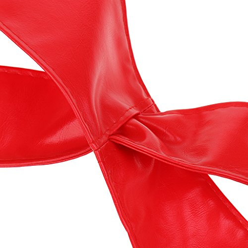 F Fityle Senhoras Amarram Amarrar Cintura Cintura Larga Cinto De Espartilho De Couro - Vermelho