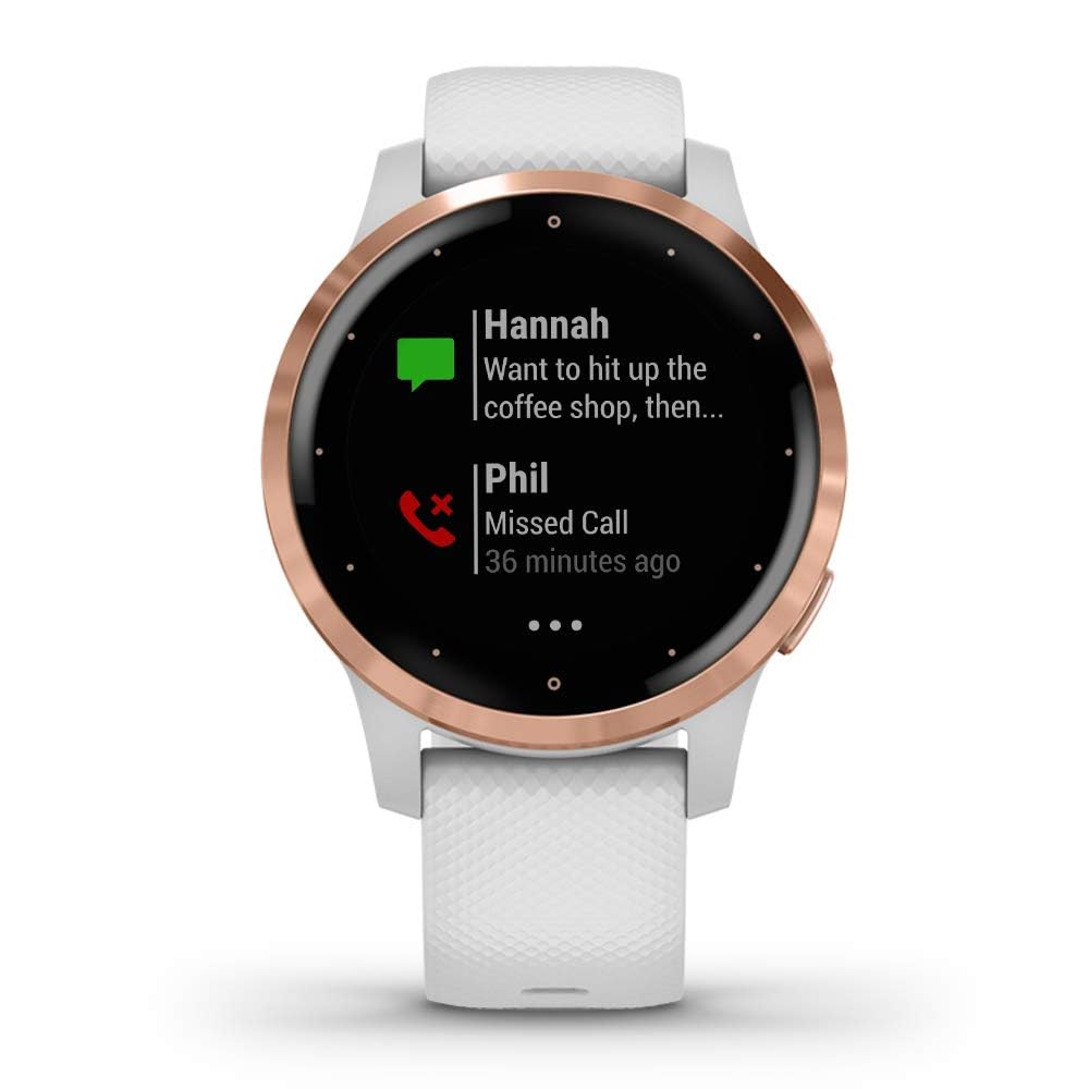 Garmin Vívoactive 4S, montre intelligente GPS de petite taille, avec musique, surveillance de l'énergie corporelle, entraînements animés, capteurs de saturation en oxygène et plus encore, or rose avec