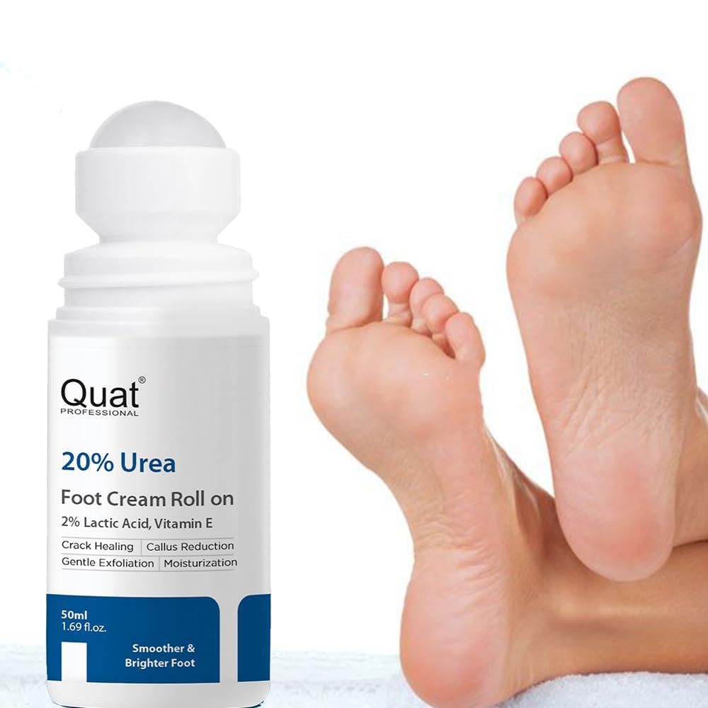 Quat Professional 20% Urea Foot Cream Roll On with 2% Lactic Acid and Vitamin E, Crack Healing, Callus Reduction, 50ML-image-33