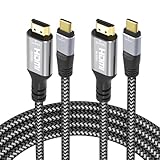Cyberguys! USB C to HDMI Cable, 4K 60Hz Braided Type-C Cord with Gold-Plated Connectors, Thunderbolt Compatible, Works with MacBook, iPad Pro, Dell, HP, Samsung, Chromebook, Projector, 6 FT, 2-Pack