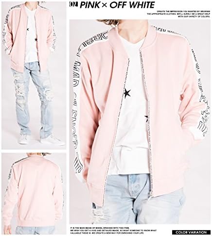 Amazon ピンク L Ma 1 メンズ ブルゾン Ma1 春 袖ライン 白 水色 ピンク コート ジャケット 通販