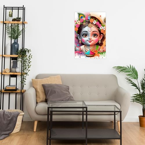 Image of Twinster Bal krishna Posters Photo for Pregnant Women, Baby Poster Self Adhesive (Size 45 cm by 30 cm) Pack of 1 (Design 10)