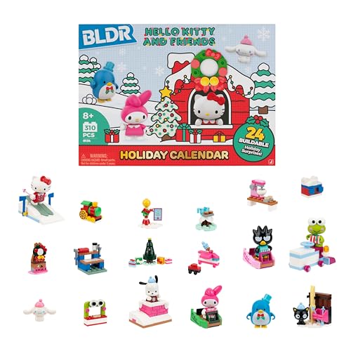 BLDR Hello Kitty and Friends 2025 Advent Calendar Building Set - 8 Buildable Minifigures & 16 Buildable Gifts - Kids and Sanrio Fans Ages 8+ 0134